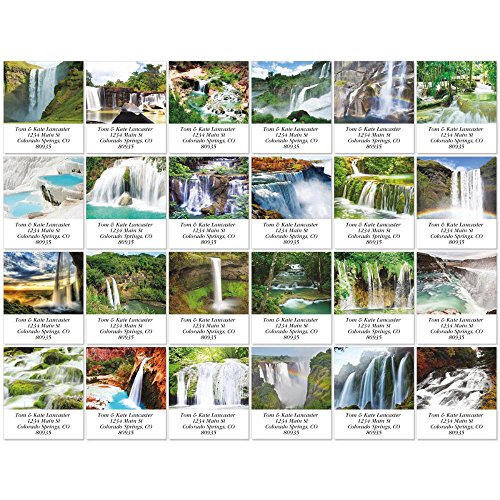 Enchanting Waterfalls Self-Adhesive, Flat-Sheet Select Address Labels by Colorful Images (24 Designs), Count 144 - style: Enchanting