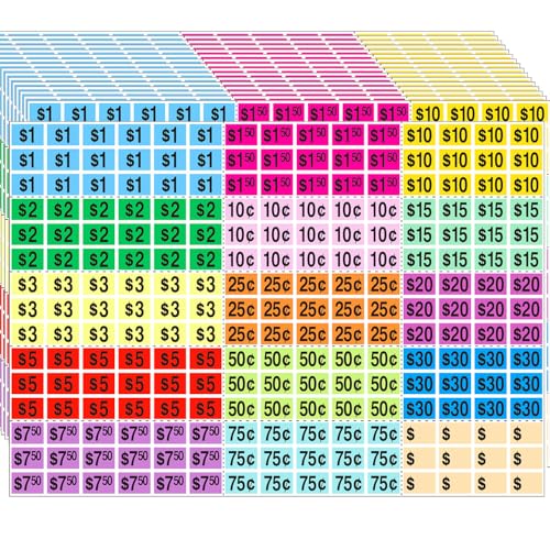 YSHIHE 2025 Pcs Garage Sale Stickers,1/2" X 3/4" Yard Sales Price Sticker - style: Rectangular - 2025pcs