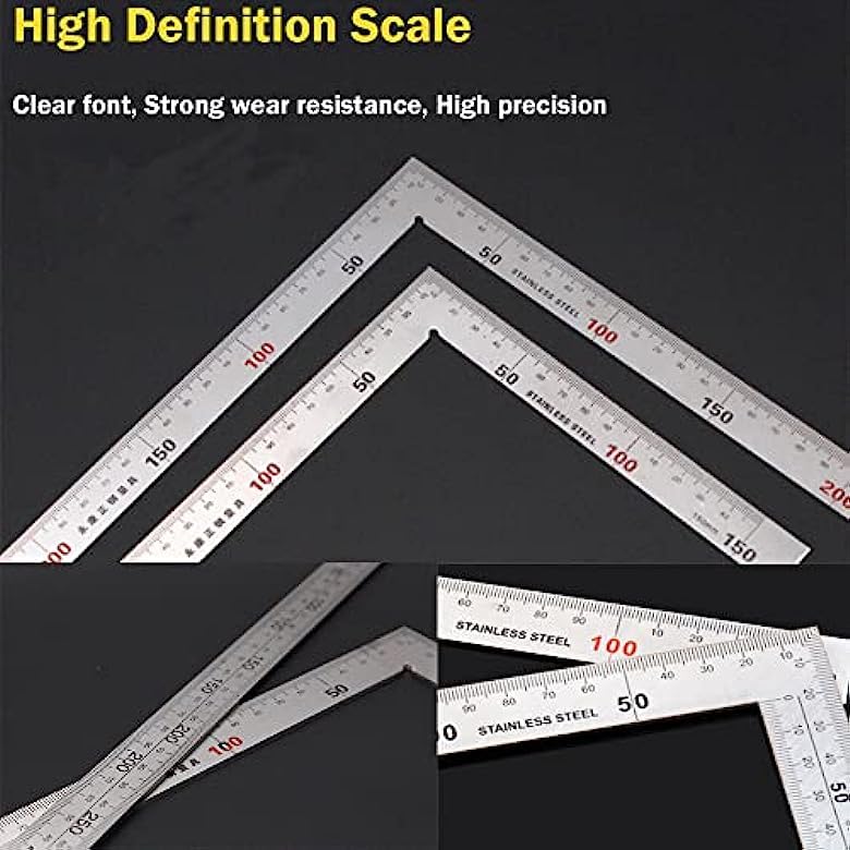 Utoolmart 150×300mm Stainless Steel L-Shape Right Angle Ruler - size: Stainless steel