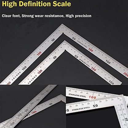Utoolmart 150×300mm Stainless Steel L-Shape Right Angle Ruler - size: Stainless steel