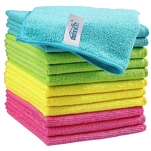 HOMEXCEL 12PK Microfiber Cleaning Cloth, Cleaning Rag for Home, 11.5x11.5in - color: Multicolor