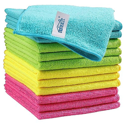 HOMEXCEL 12PK Microfiber Cleaning Cloth, Cleaning Rag for Home, 11.5x11.5in - color: Multicolor