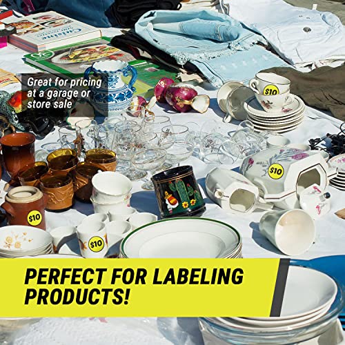 10 Dollar Price Stickers, 2 inch Round, Yellow, 300 Labels - color: Yellow, size: 300 Labels