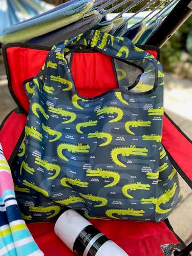 allydrew Medium Foldable Tote Nylon Reusable Grocery Bag (Set of 2) - color: Gators