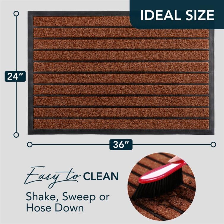 ubdyo Extra Durable Door Mat Outside Entrance (36" x 24", Bright Burgundy) - color: Bright Burgundy, size: 36" x 24" (Rectangular)