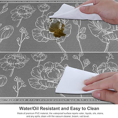 Kitchen Floor Mat Set of 2, Anti Fatigue Kitchen Mat 17"x59"+17"x29" - color: Grey, size: 17"x59"+17"x29"