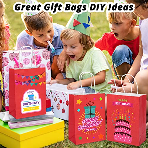 HavrePac 100 Pack Gift Bags with Handles 5.9x3.15x8.26 inch Red - color: Red