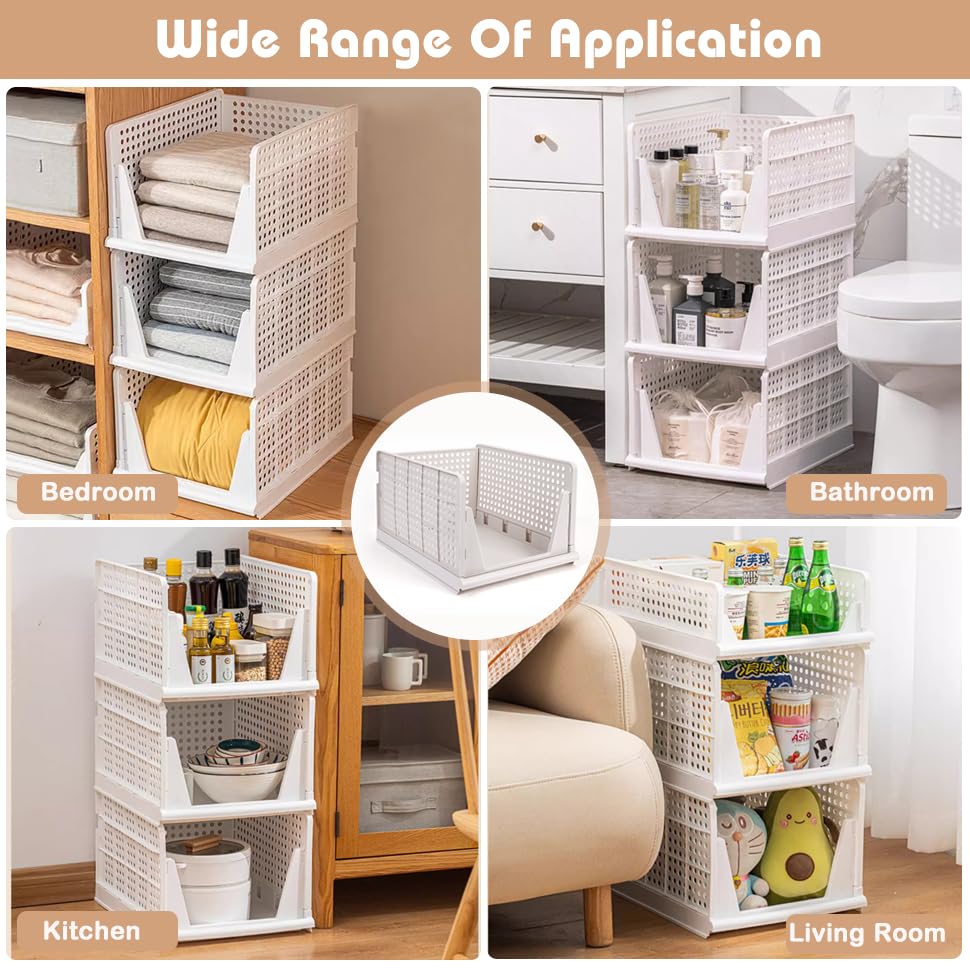 yazi 5XL Stackable Plastic Closet Storage Baskets - size: 5XL